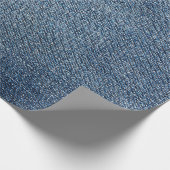 背景に対する粗末なデニムのテクスチャ。ブルージーンズ ラッピングペーパー (角)