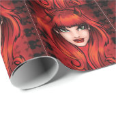 背景に小悪魔のスカル ラッピングペーパー (ロールコーナー)