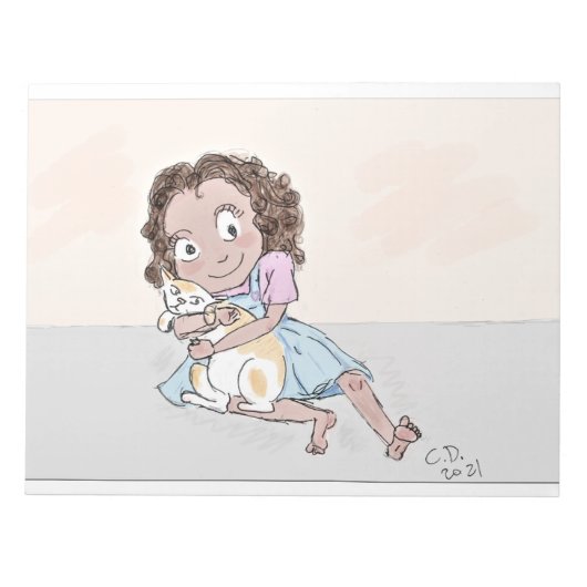 背景に尾を付けたラグームフィン(&T) ノートパッド (正面)