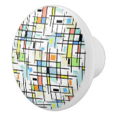 背景に市松模様に星。 セラミックノブ (右)