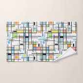 背景に市松模様に星。 バスタオルセット (ハンドタオル)