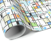 背景に市松模様に星。 ラッピングペーパー (ロールコーナー)