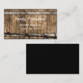 背景に木材を持つフェンシング 名刺 (正面/裏面)