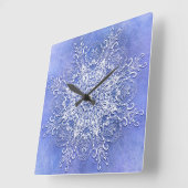 背景に民族フローラグランジ曼荼羅 スクエア壁時計 (傾斜)