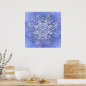 背景に民族フローラグランジ曼荼羅。 ポスター (キッチン)