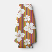 背景に白いストライプの花 ボトルクーラー (正面)