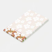 背景に白いストライプの花 ポストイット (アングル)