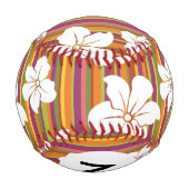 背景に白いモノグラストライプのム 野球ボール (裏面)