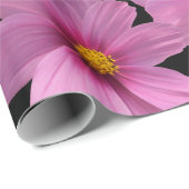 背景に紫色のコスモスデザイン ラッピングペーパー (ロールコーナー)