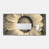 背景に美しいヴィンテージの花を抽象芸術 デスクマット (キーボード&マウス)