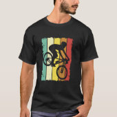 背景に自転車をカラフル配置 Tシャツ (正面)