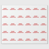 背景に赤いメリークリスマス ラッピングペーパー (フラット)