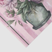 背景に陶器の牡丹のストライプの花 薄葉紙 (詳細)