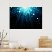 背景に青い抽象芸術ぼやけ《写真》ぼけ味。 ポスター (キッチン)