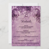 背景に1つの紫色のバラを芸術的配置   招待状 (裏面)