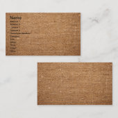 背景のための古い綿のキャンバスの質 名刺 (正面/裏面)