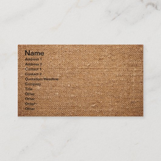 背景のための古い綿のキャンバスの質 名刺 (正面)