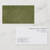 背景のように織り目加工ブラシをかけられる深緑色 名刺 (正面/裏面)