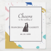 背景のグレーのシルエットカラフル表示 ワインラベル (シングルラベル)