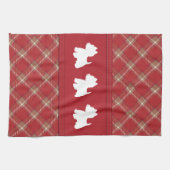 背景のタータンチェック キッチンタオル (横)