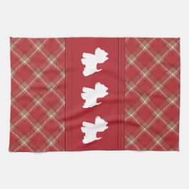 背景のタータンチェック キッチンタオル