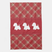 背景のタータンチェック キッチンタオル (縦)