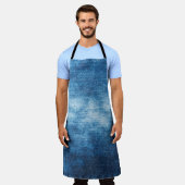 背景のデニ擦り切れたム生地のテクスチャ。ジーンズ エプロン (着用した状態)