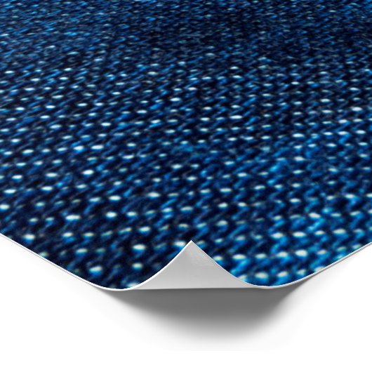 背景のデニ擦り切れたム生地のテクスチャ。ジーンズ ポスター (角)