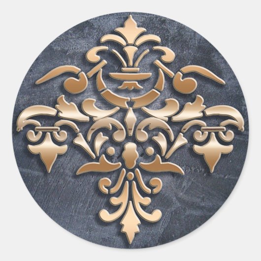 背景のバロックスタイルグランジ要素。 ラウンドシール (正面)