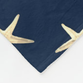 背景のヒトデ無地のラタ フリースブランケット (角)