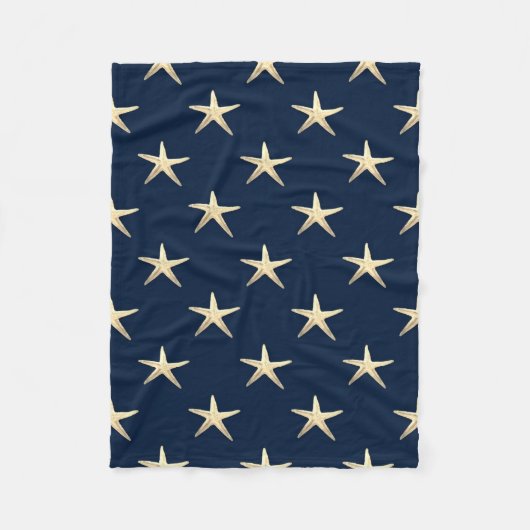 背景のヒトデ無地のラタ フリースブランケット (正面)