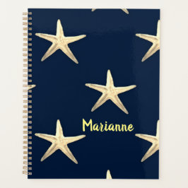 背景のヒトデ無地のラタ プランナー手帳