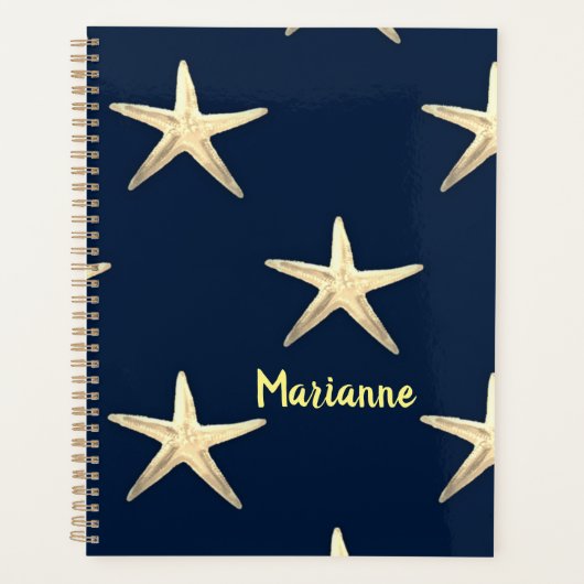 背景のヒトデ無地のラタ プランナー手帳 (正面)