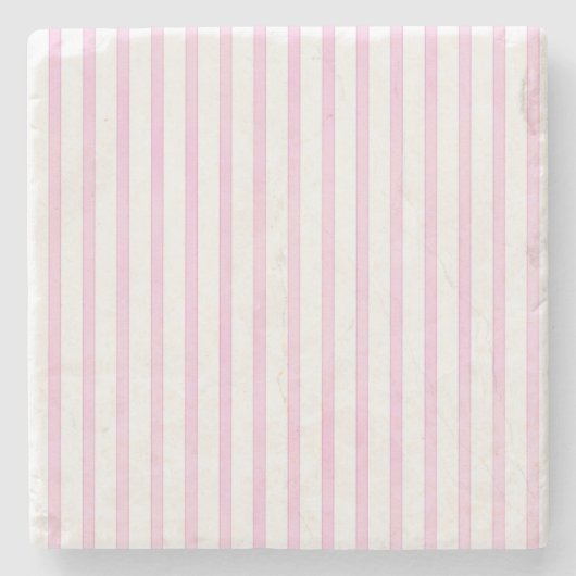 背景のピンクの水彩画は縞で飾ります ストーンコースター (正面)