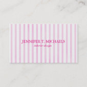 背景のピンクの水彩画は縞で飾ります 名刺 (正面)