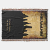 背景のフィラデルヒィアの素朴なスカイライン スローブランケット (正面)