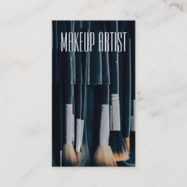 背景のブラシを持つカスタムなメーキャップアーティスト 名刺