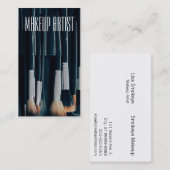 背景のブラシを持つカスタムなメーキャップアーティスト 名刺 (正面/裏面)