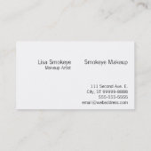 背景のブラシを持つカスタムなメーキャップアーティスト 名刺 (裏面)