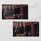 背景のボトルが付いているワイングラス 名刺 (正面/裏面)