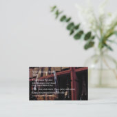 背景のボトルが付いているワイングラス 名刺 (スタンド正面)