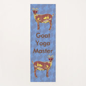背景のモノグラムが付いている青のヤギのヨガブラウン ヨガマット (正面)