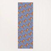 背景のモノグラムが付いている青のヤギのヨガブラウン ヨガマット (裏面)