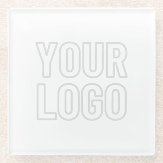 背景のロゴを自動的に明るくする ガラスコースター (正面)