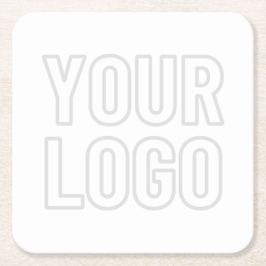背景のロゴを自動的に明るくする スクエアペーパーコースター (正面)