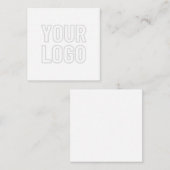 背景のロゴを自動的に明るくする スクエア名刺 (正面/裏面)