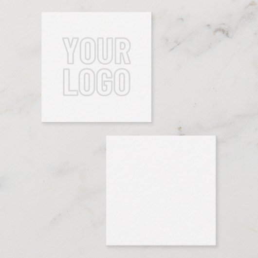 背景のロゴを自動的に明るくする スクエア名刺 (正面/裏面)
