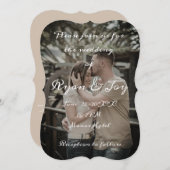 背景の写真結婚式招待状 (正面/裏面)