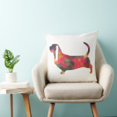 背景の周囲の幾何カラフルパターンのシルエット クッション (椅子)