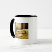 背景の城を持つ3匹のブタ マグカップ (正面左)